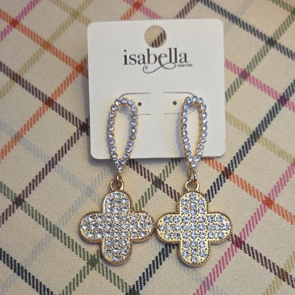 Abella Gold and Silver Crystal Drop Earrings